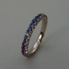 Nr. 173, 750/000 Weißgold, 29 Safire (Farbverlauf/Regenbogen) (2,2 mm, 1,685 ct), Fishtail