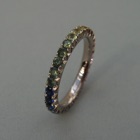 Nr. 173, 750/000 Weißgold, 29 Safire (Farbverlauf/Regenbogen) (2,2 mm, 1,685 ct), Fishtail