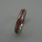 Nr. 85, 750/000 Weißgold, 45 Safire orange (behandelt) (1,3 mm, 0,62 ct), Fadenfassung (spezial)