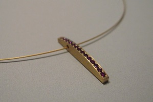 Goldanh&auml;nger mit Brillanten (Fadenfassung)